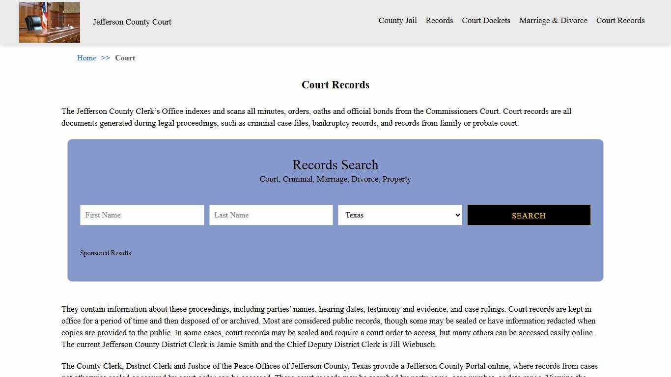 Court Records | Jefferson County Court Texas